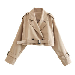 Gyria - Kurzer trendiger Trenchcoat beige