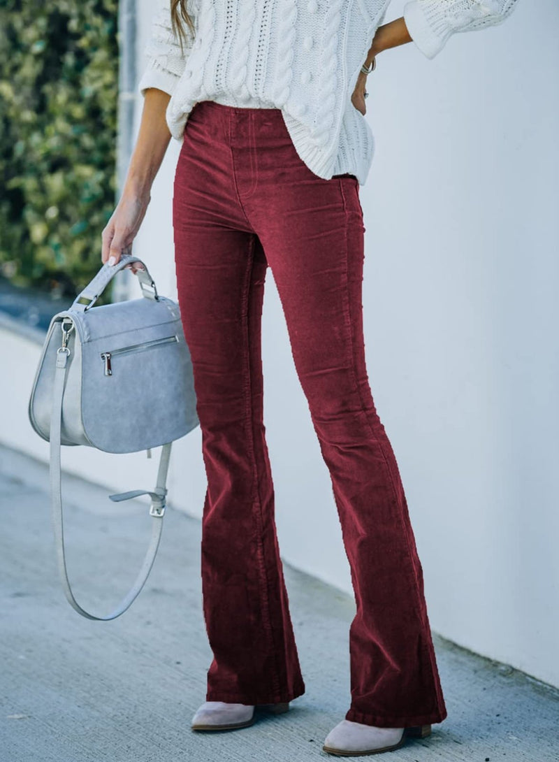 Selena™ Stretchy Corduroy Flare Pants - Wavess - 12